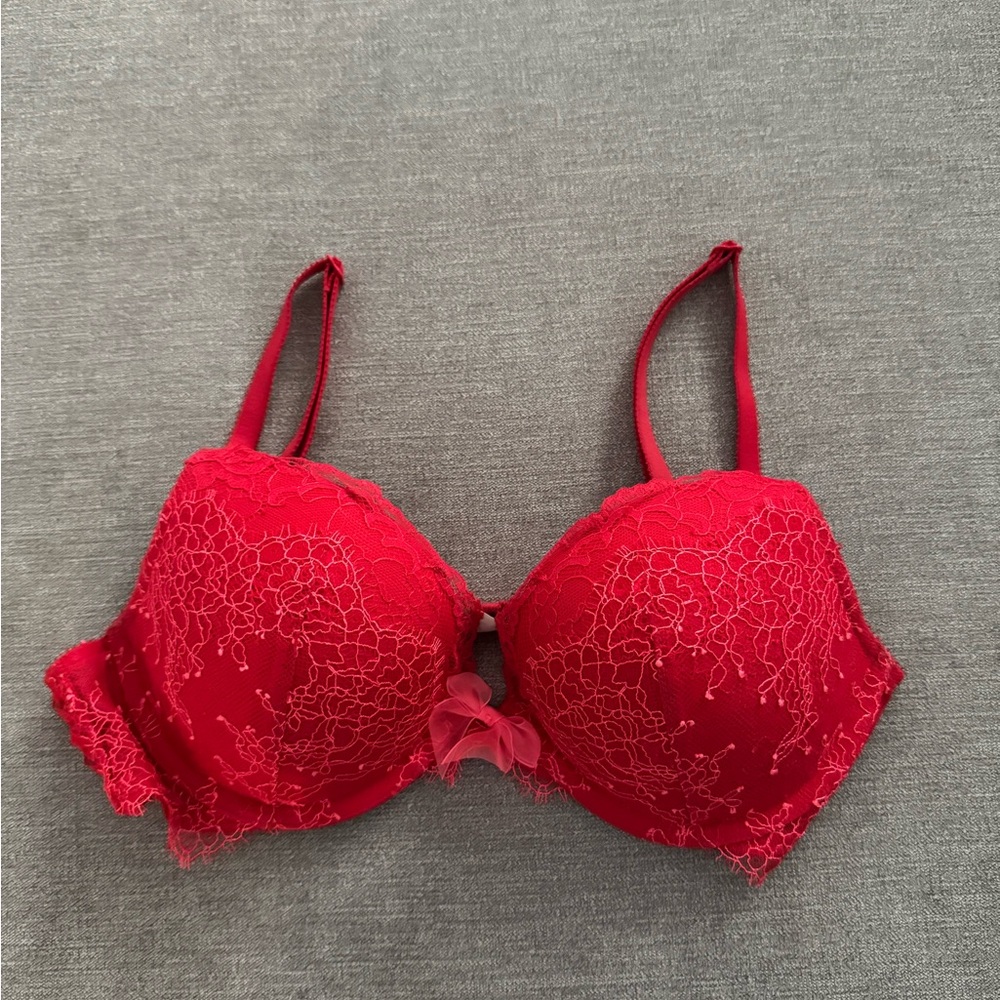 Victoria's Secret Red Lace Push-Up Bra